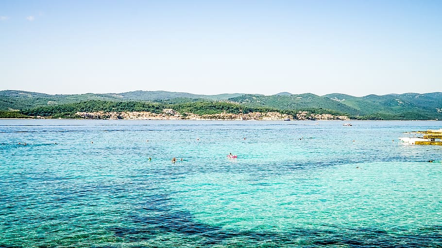 croatia, orebić, beach life, fair weather, people, holiday, HD wallpaper