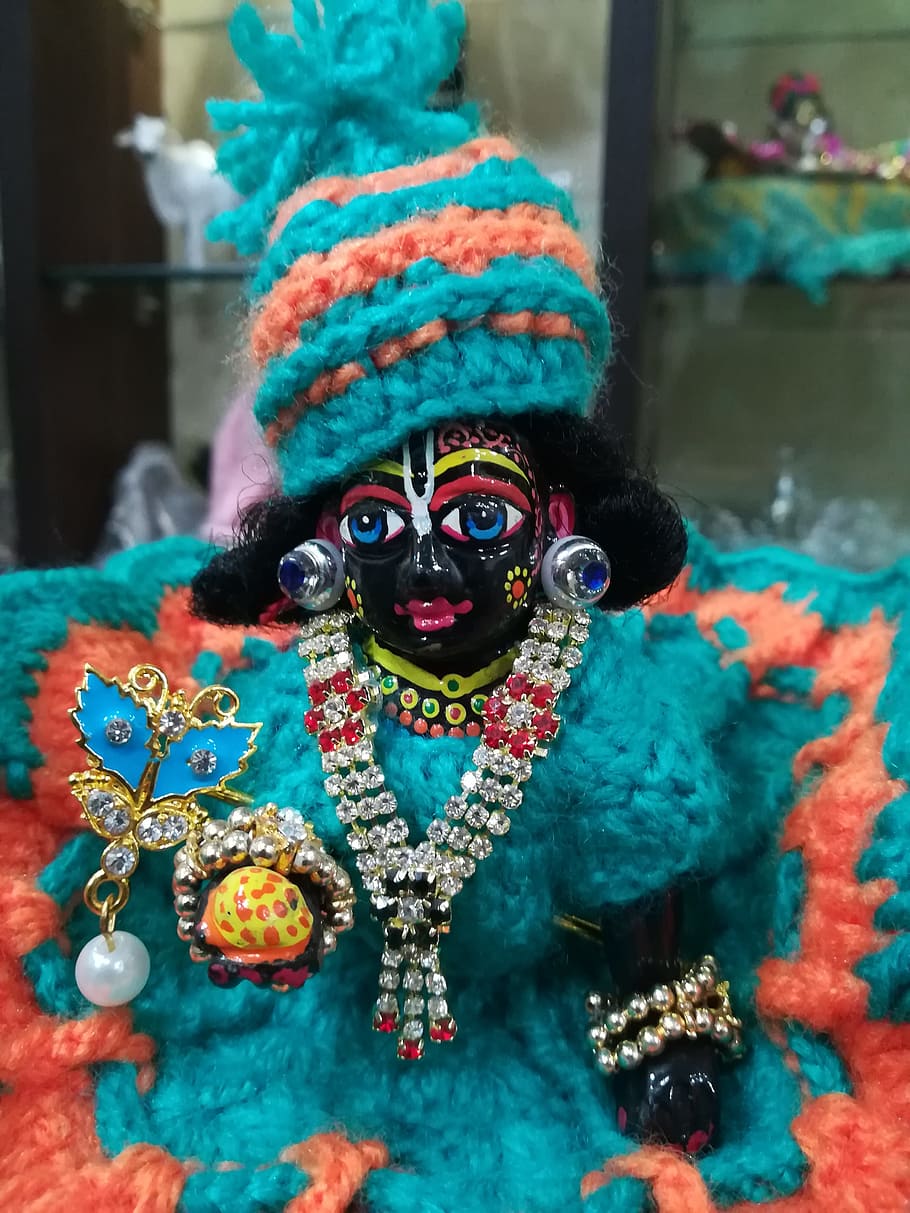 krishna, lord, bluish, decorated, aman, representation, no people HD wallpaper