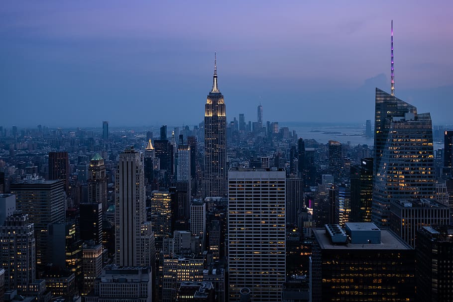 Hd Wallpaper Birds Eye Photograph Of High Rise Buildings Building