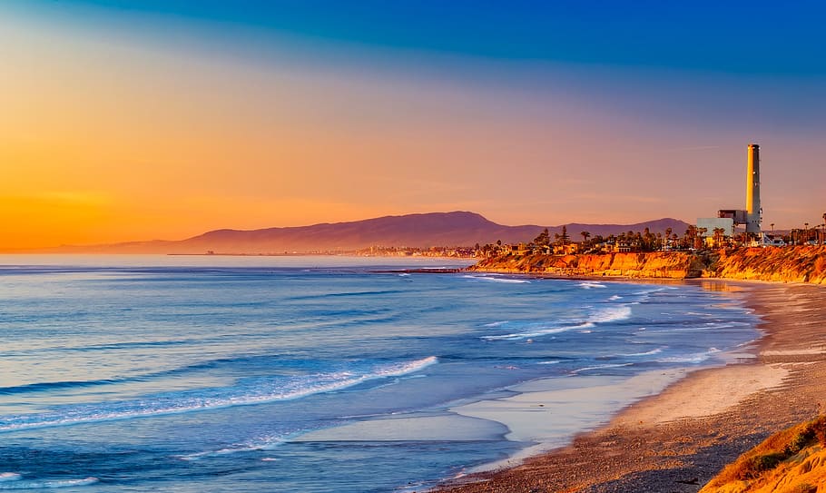 Seashore, beach, beautiful, clouds, dawn, evening, hdr, landscape HD wallpaper