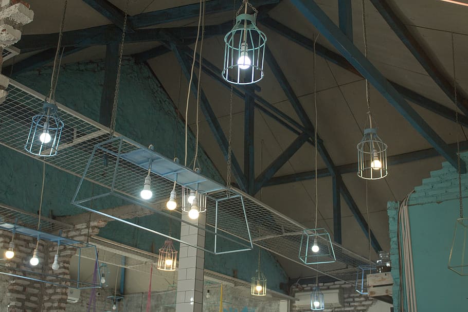 lamp, cafe, restaurant, lighting equipment, illuminated, hanging HD wallpaper