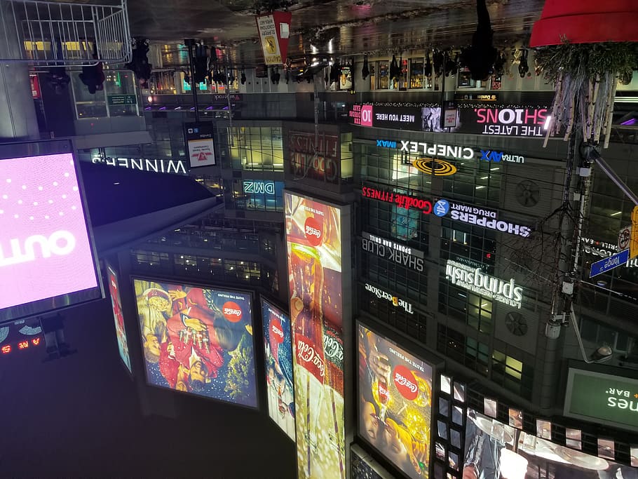 canada, toronto, communication, text, no people, retail, illuminated HD wallpaper