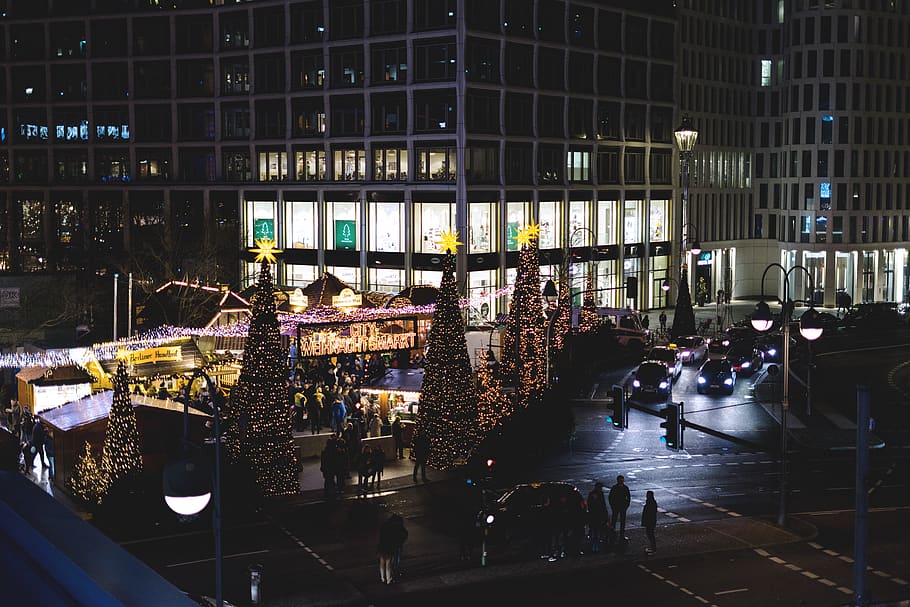 berlin, germany, light, city, christmas, streetphotography HD wallpaper