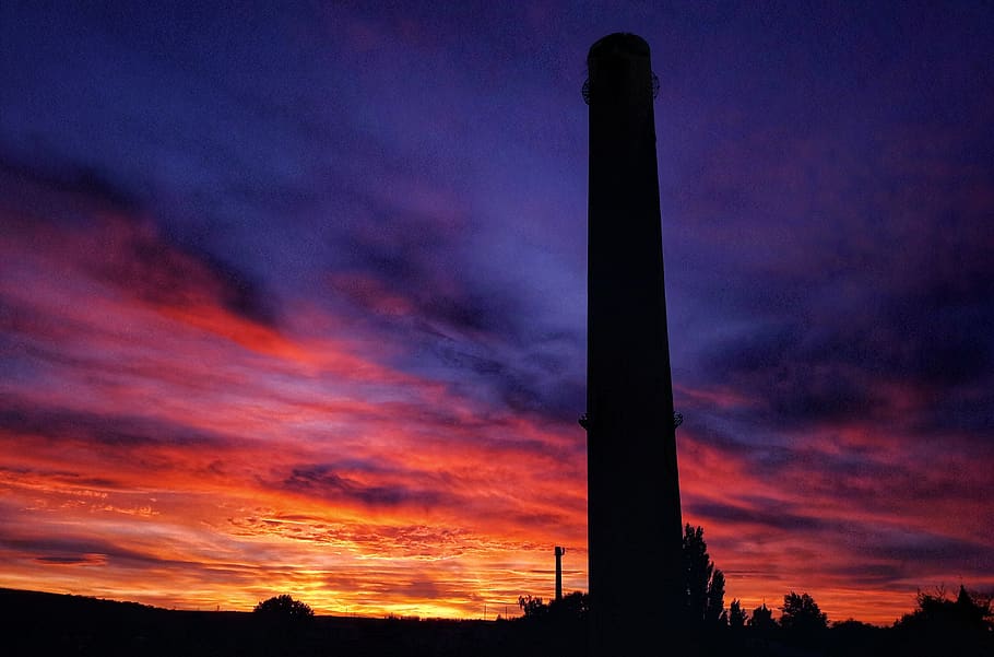 sky, sunset, cloud - sky, silhouette, architecture, orange color HD wallpaper