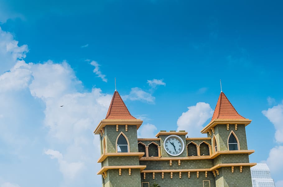 tower, architecture, building, clock tower, spire, steeple HD wallpaper
