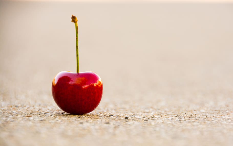 cherry, fruit, minimalism, red, food, eat, tasty, striking HD wallpaper