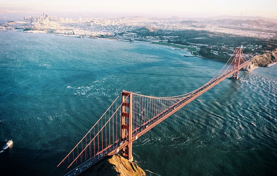 nature, landscape, architecture, bridge, ocean, water, sea HD wallpaper
