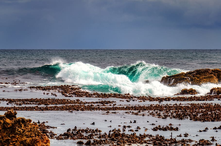 sea, ocean, wave, blue, sky, water, nature, peace, travel, horizon HD wallpaper