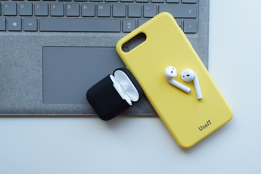iphone, case, airpods, computer equipment, keyboard, computer keyboard HD wallpaper