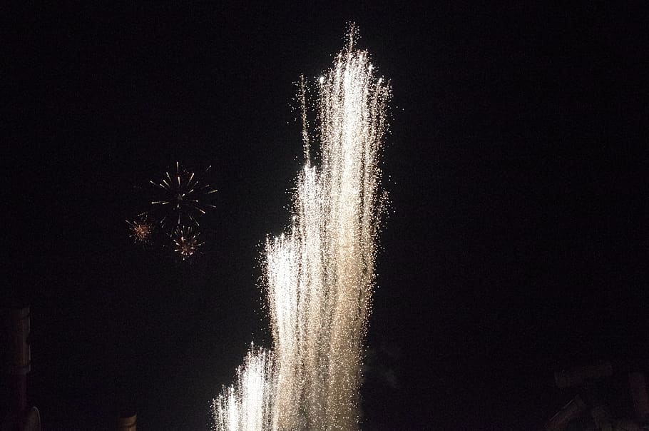 firework, fireworks, night, nighttime, firework display, motion HD wallpaper