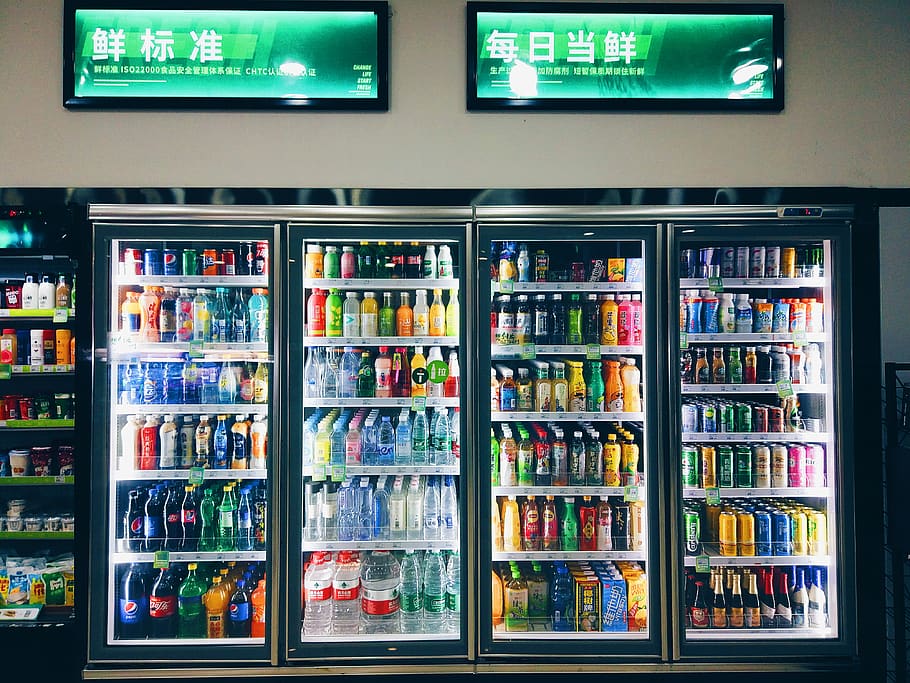 today, drinks, color, convenience store, ice locker, shelf, HD wallpaper