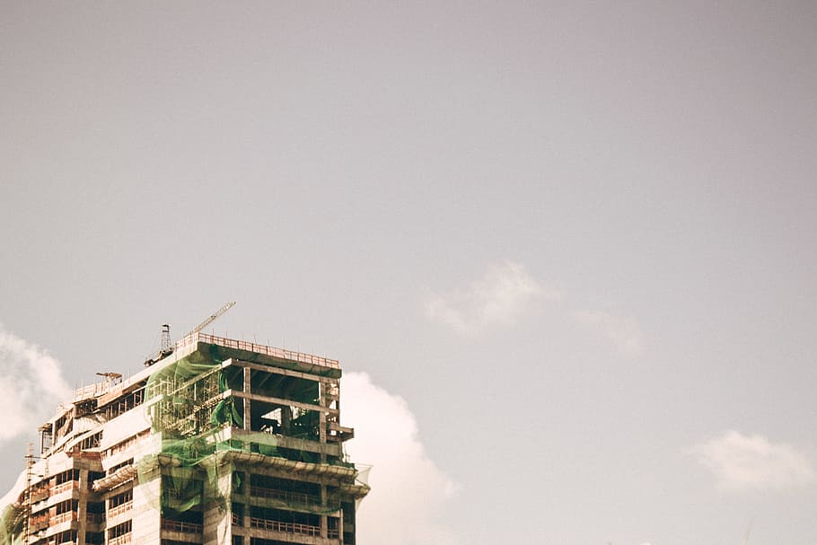 Gray Concrete Building, architecture, constructing, construction HD wallpaper