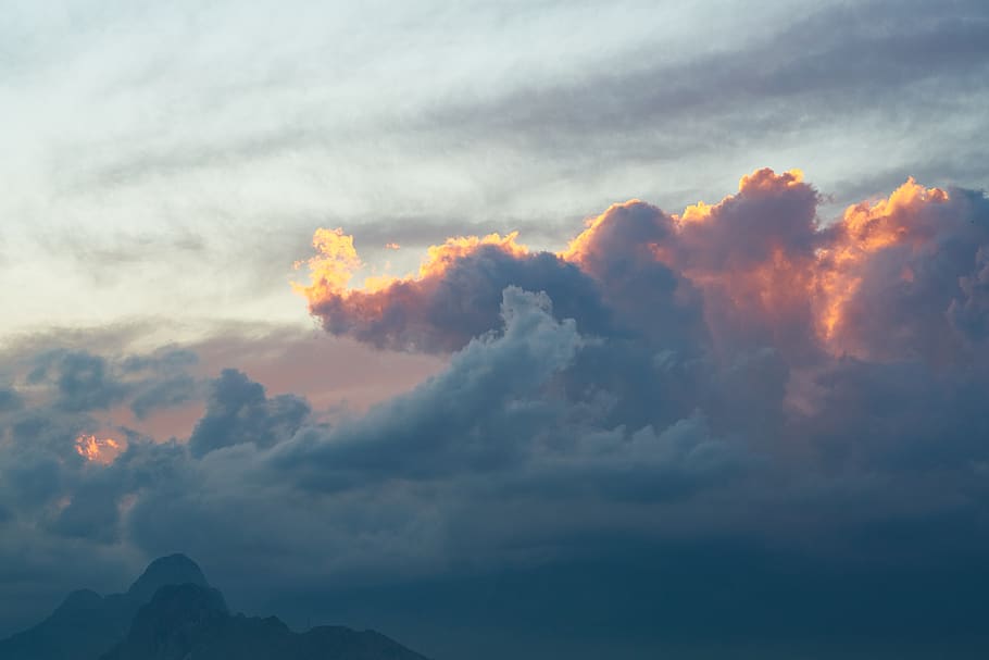 cloud, dramatic, red, clouds, air, sky, nature, atmosphere HD wallpaper