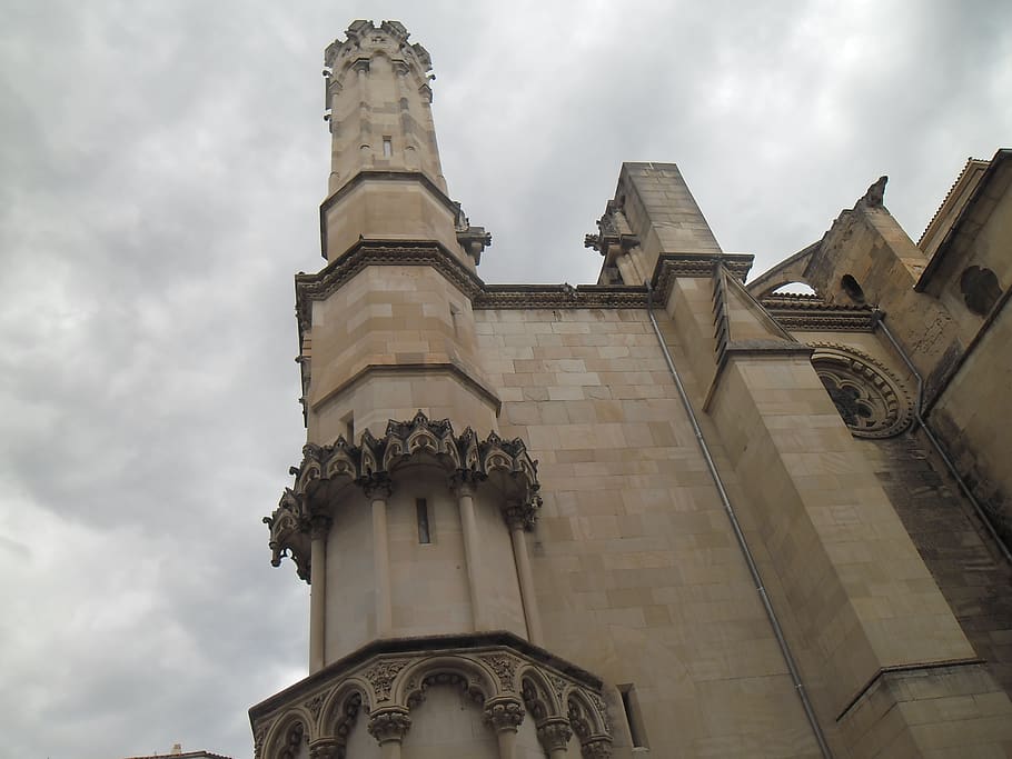 spain, cuenca, cloud - sky, low angle view, built structure HD wallpaper