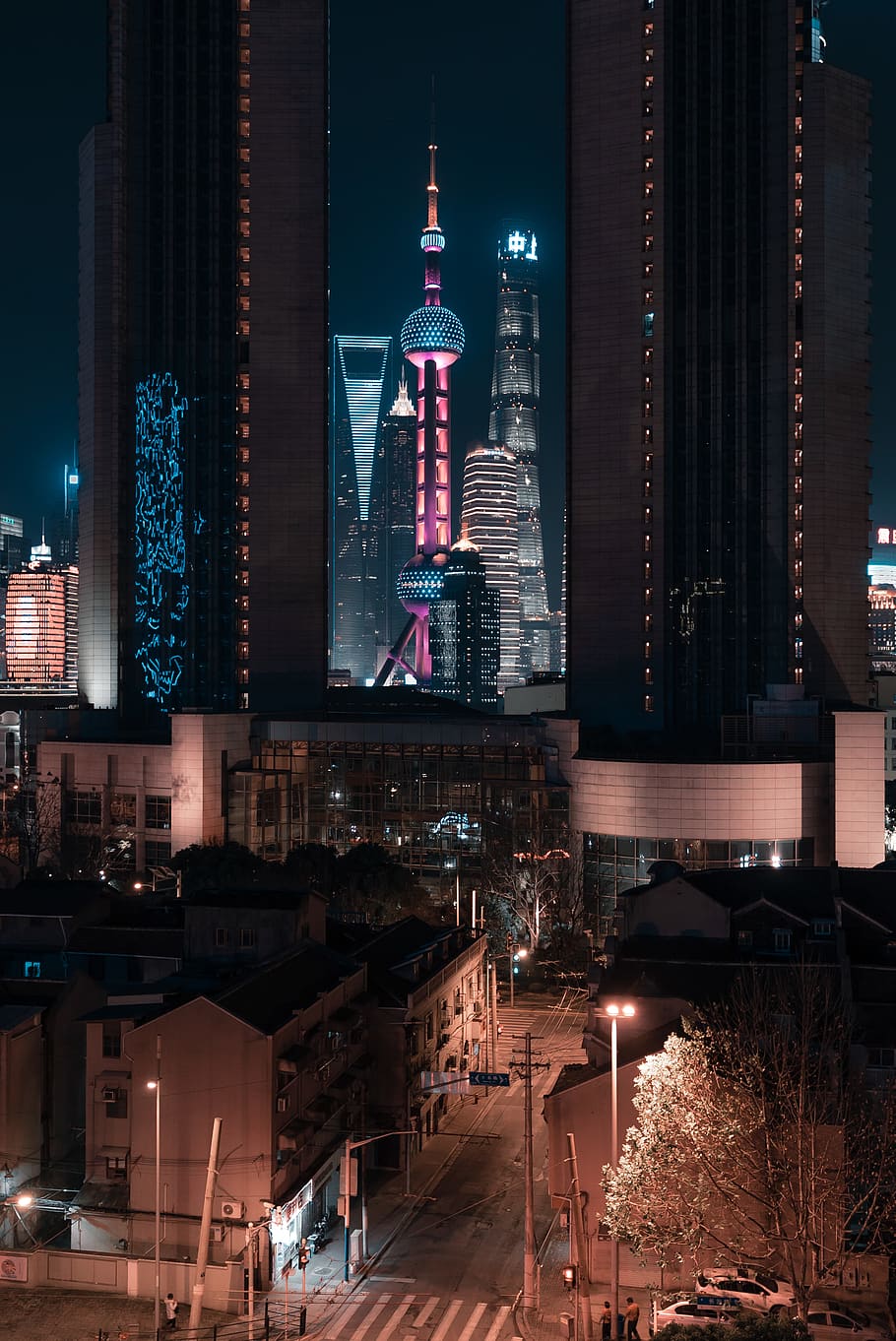 shanghai, night, light, china, architecture, building exterior HD wallpaper