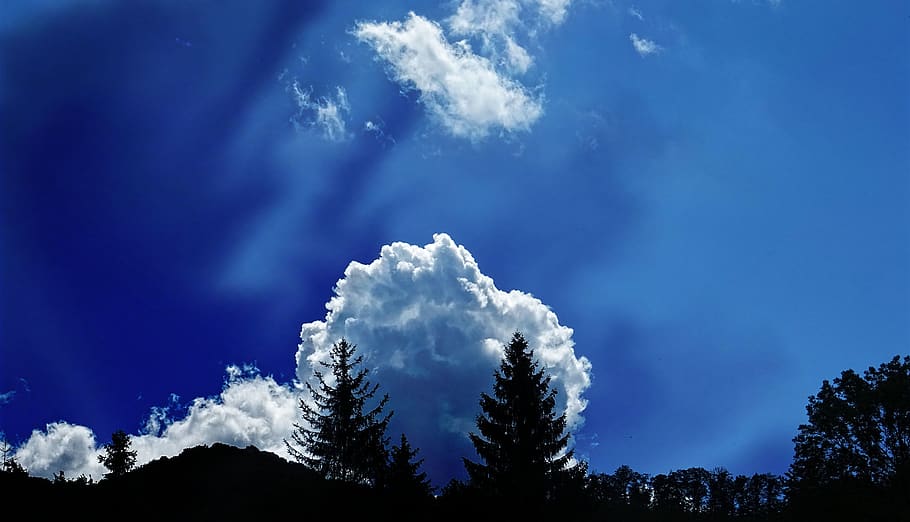 Scenic View of Clouds, backlit, blue sky, cloudiness, cloudscape HD wallpaper