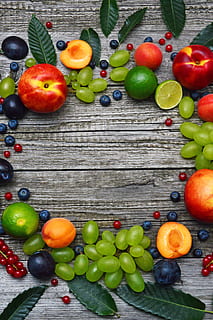 fruits, melon, peach, grape, apricot, healthy, food, watermelon HD wallpaper