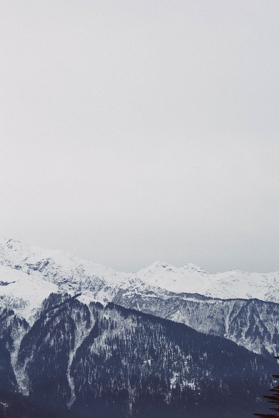 gray mountain under white sky, outdoors, nature, mountain range HD wallpaper