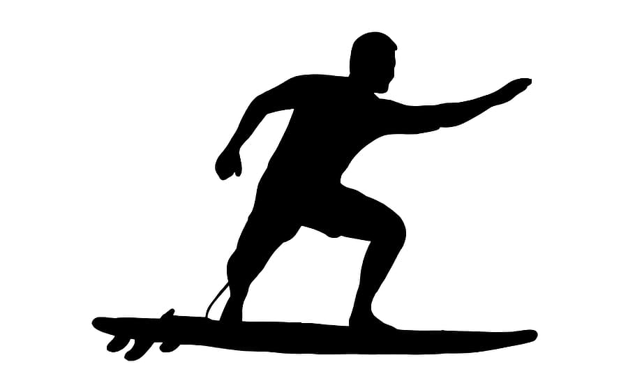 surfer, surfboard, silhouette, man, athletic, fit, sportive, HD wallpaper