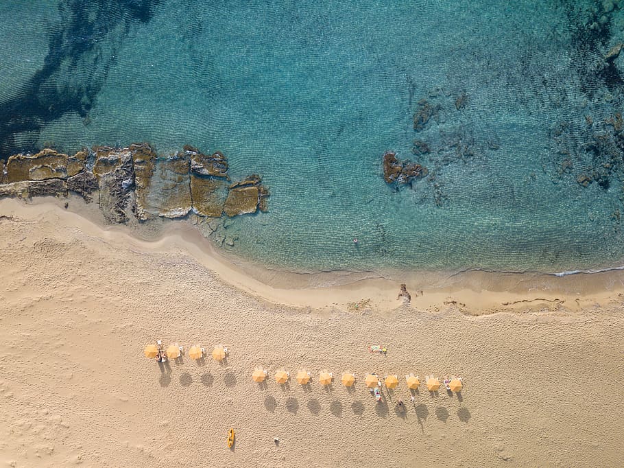 seashore aerial view, land, sand, water, beach, nature, scenics - nature HD wallpaper