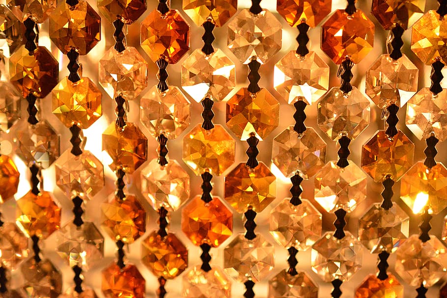 brown beaded accessory, full frame, hanging, backgrounds, no people HD wallpaper