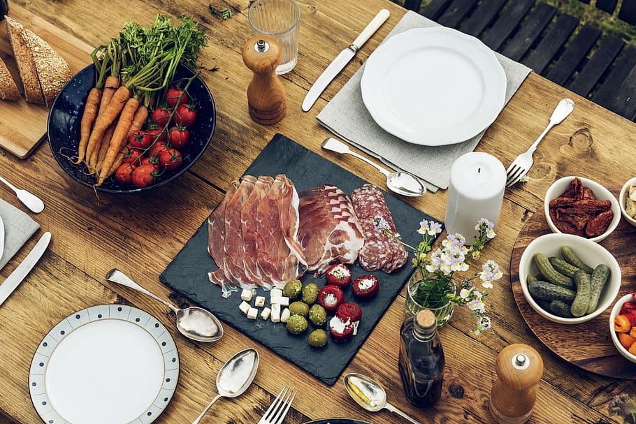 Silver Spoon and Forks Beside Vegetables, bread, brunch, candle HD wallpaper