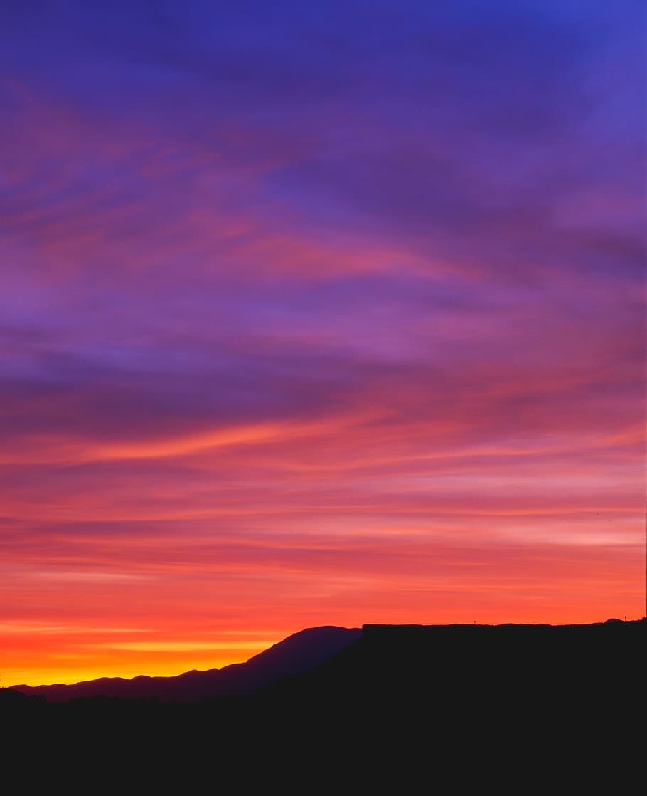zion national park, silhouette, sky, sunset, beauty in nature, HD wallpaper