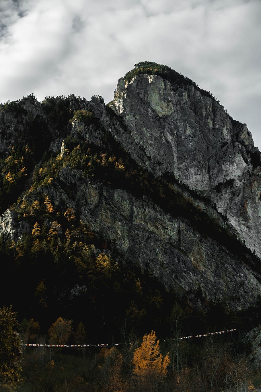 brown mountain, rock, sky, rock - object, no people, cloud - sky HD wallpaper