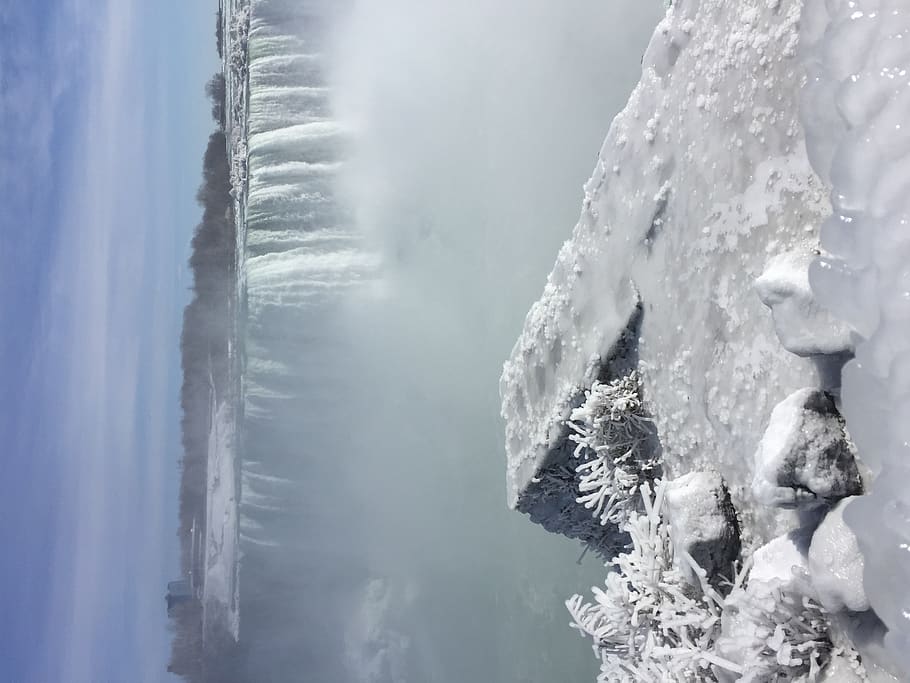 canada, niagara falls, waterfall, winter, frozen, horseshoe falls, HD wallpaper