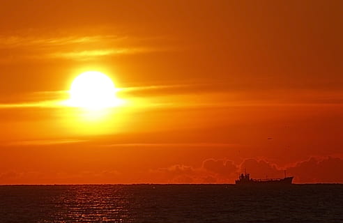 romania, constanța, sky, sunset, water, sea, scenics - nature HD wallpaper