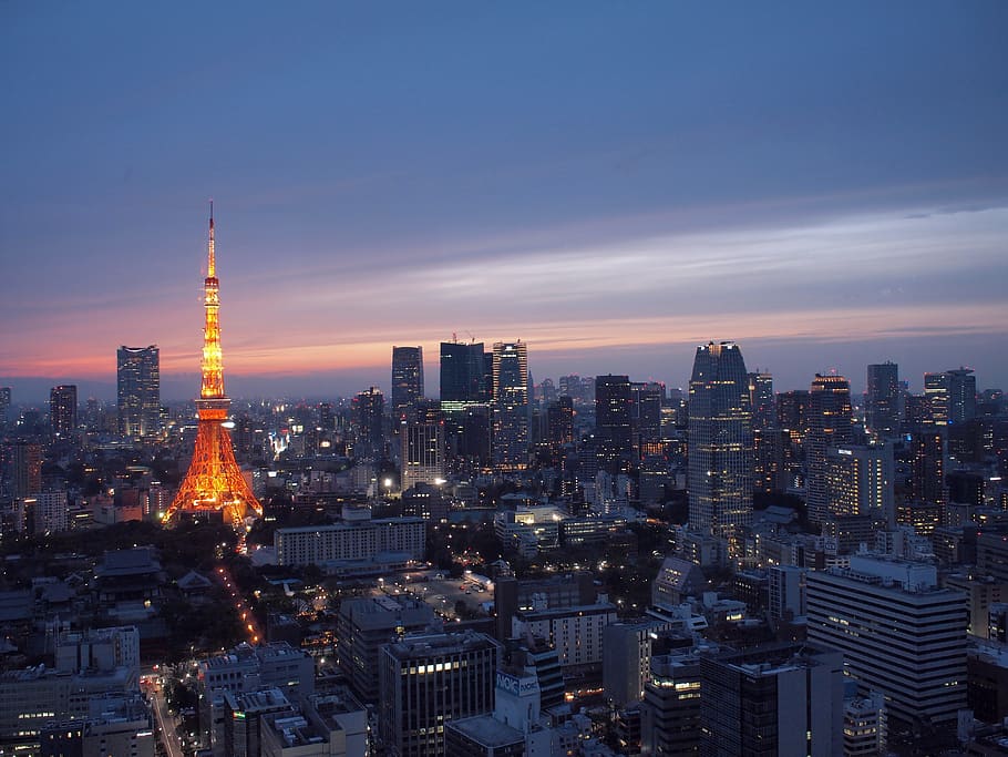 HD Wallpaper Tokyo Japan Tower Sunset City Night Lights Buildings Wallpaper Flare