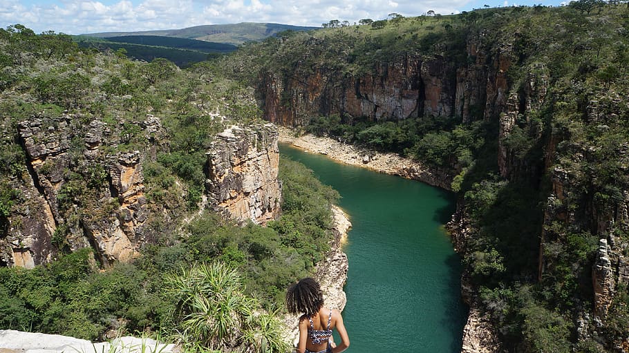brazil, capitólio, water, tree, plant, mountain, nature, real people HD wallpaper