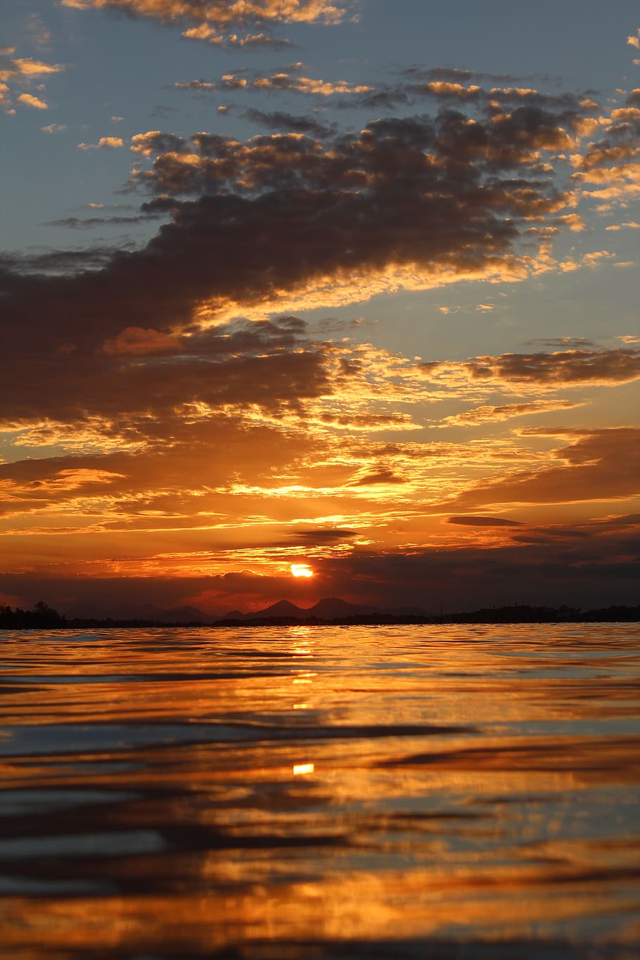 Sunset By The Beach, clouds, dawn, dusk, nature, ocean, sea, seascape HD wallpaper