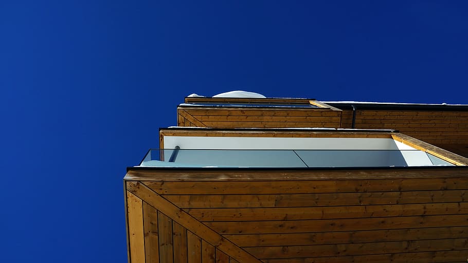 austria, schladming, built structure, blue, low angle view HD wallpaper