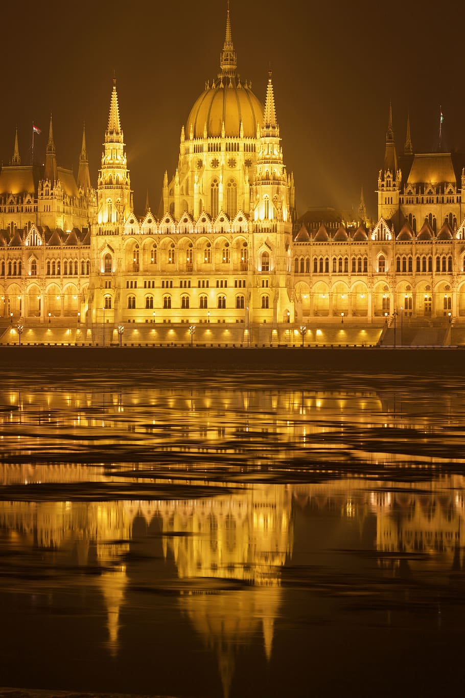 golden light castle, parliament, architecture, hungary, budapest, HD wallpaper