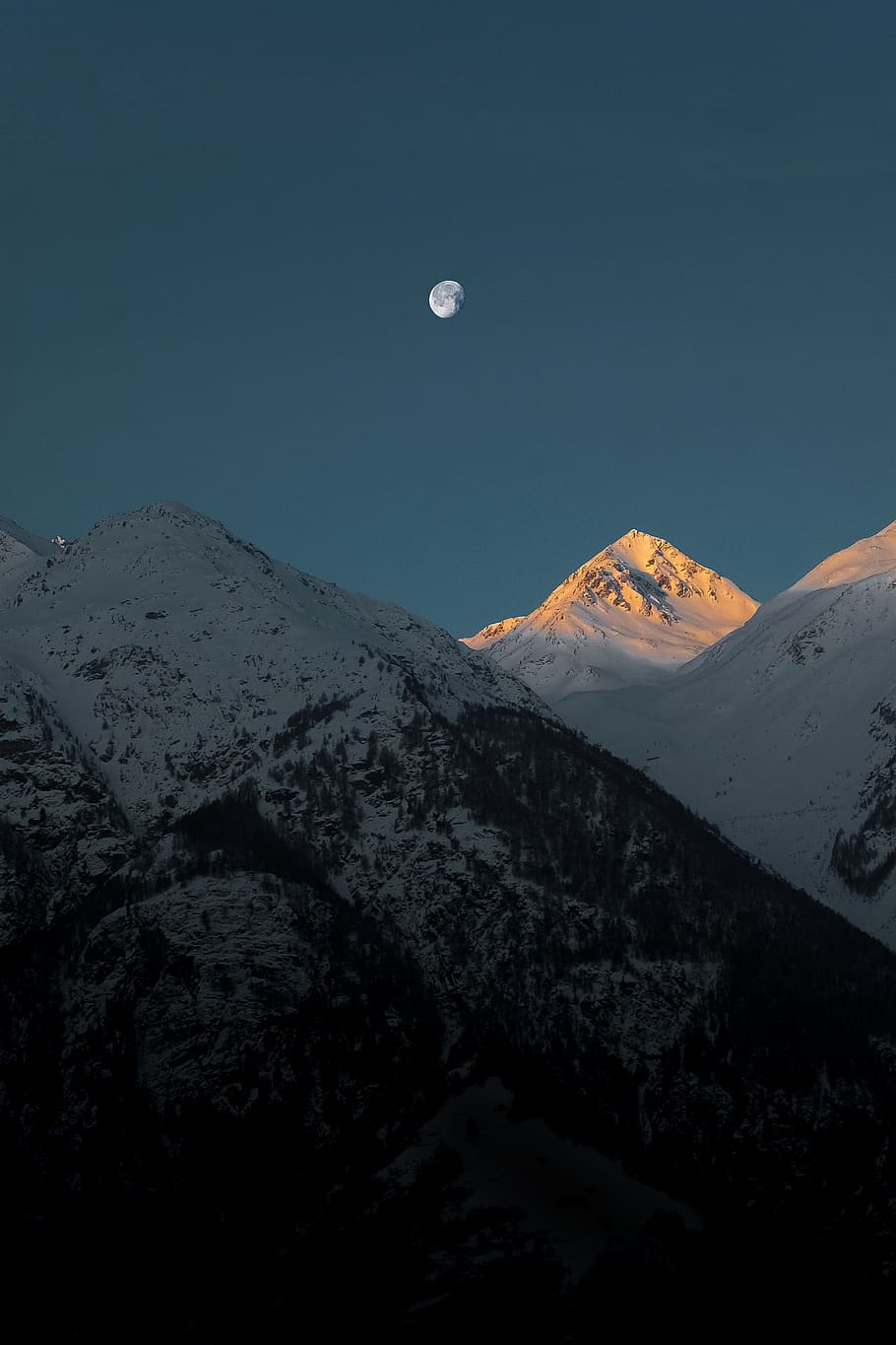 Mountains Covered With Snow, alps, cold, dawn, landscape, nature HD wallpaper
