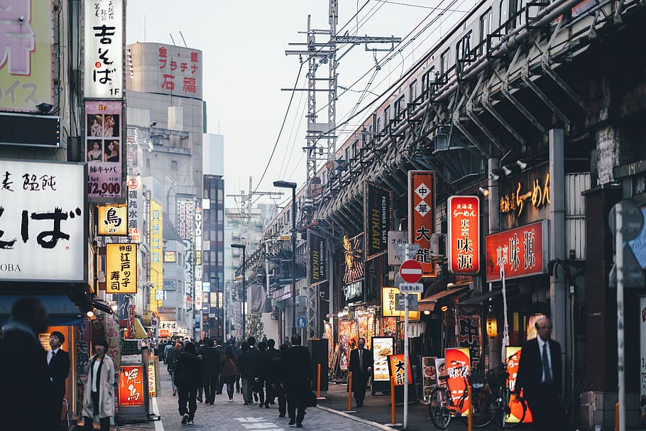 japan, chiyoda-ku, kanda station, tokyo, life, street, animation, HD wallpaper