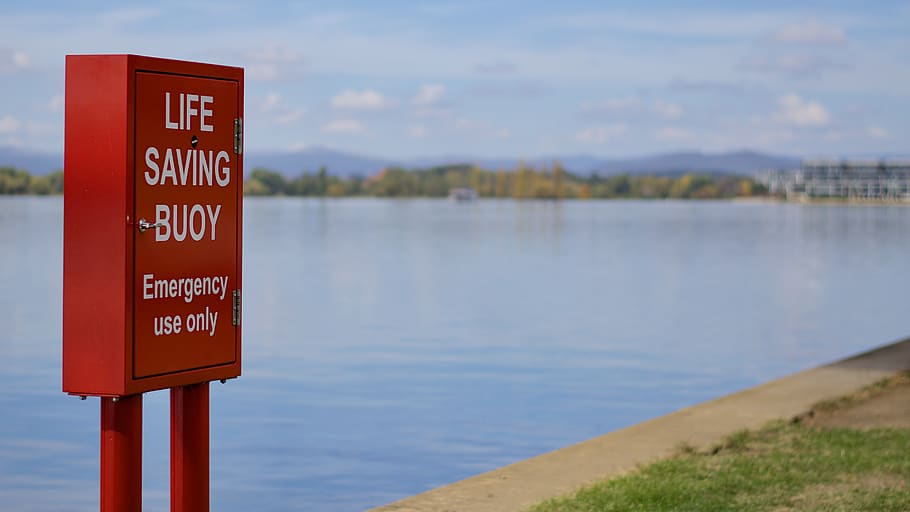 Life Saving Bouy post, outdoors, water, jerrabomberra wetlands HD wallpaper