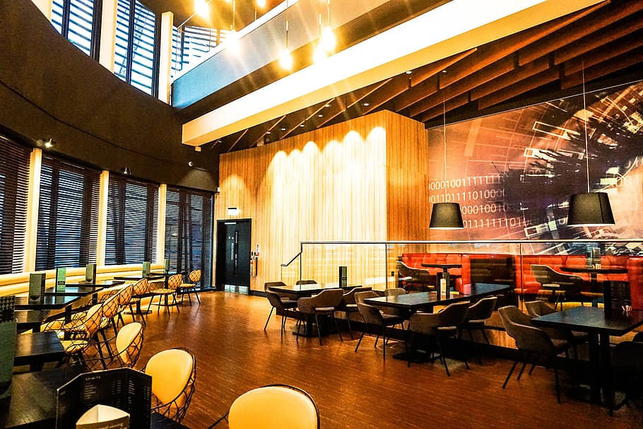 light, architecture, building, indoor, table, chair, interior HD wallpaper