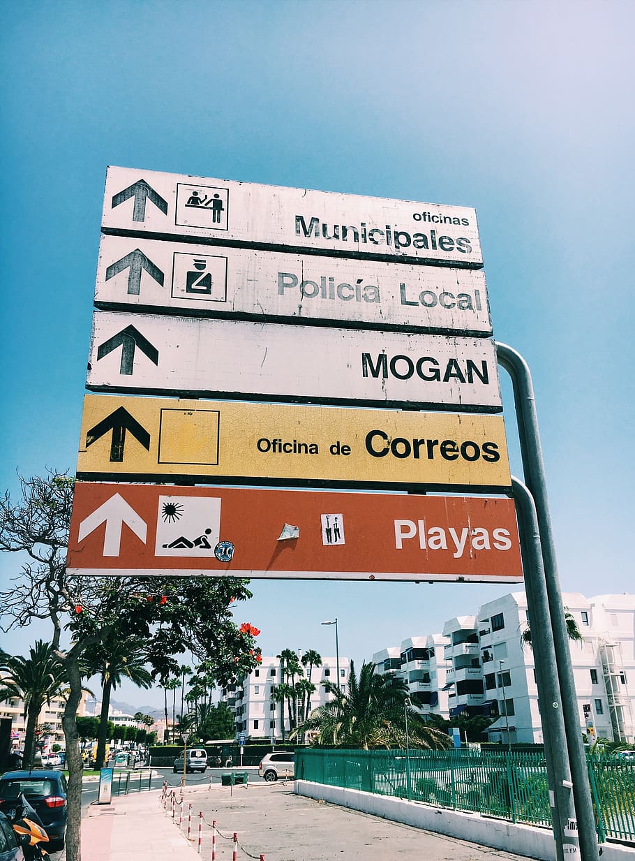 spain, maspalomas, road, street, gran canaria, canary, sign