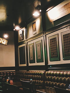 interior design, indoors, lighting, pub, restaurant, booth HD wallpaper