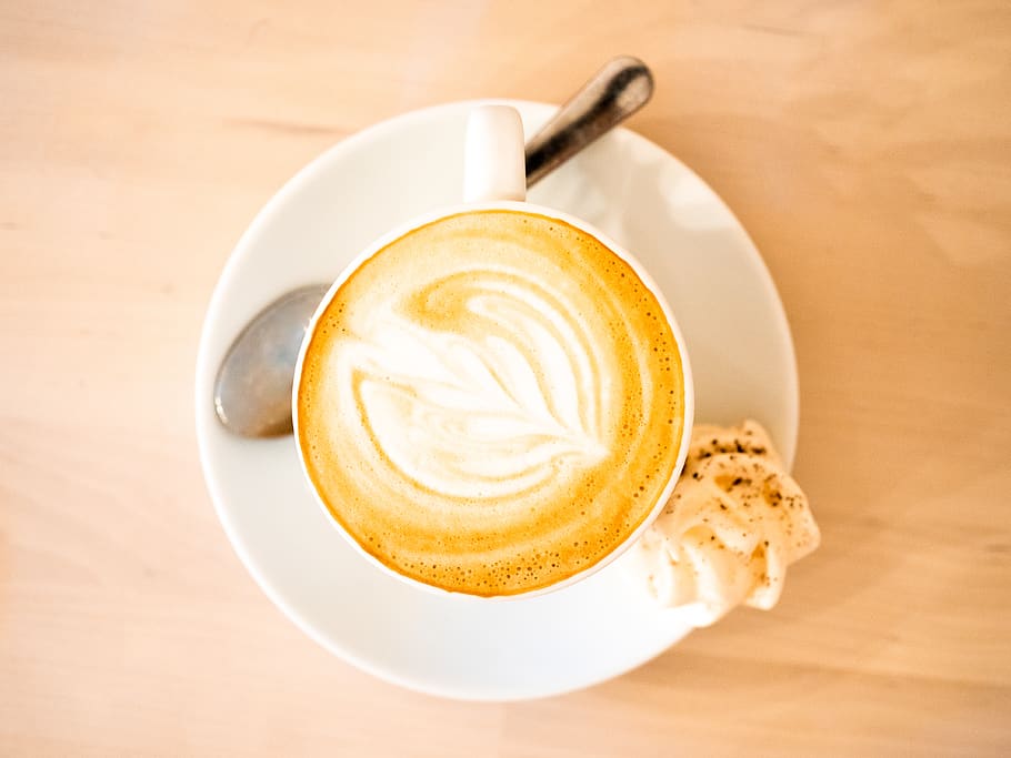 espresso filled teacup, coffee cup, drink, latte, beverage, pottery HD wallpaper