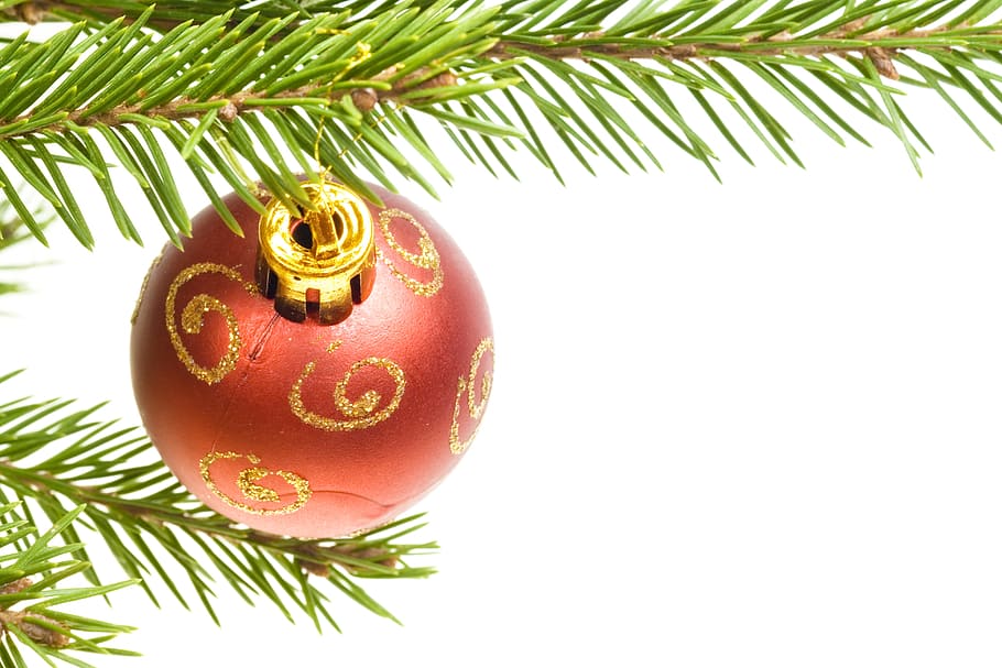 ball, red, background, decoration, xmas, sphere, holiday, shine HD wallpaper