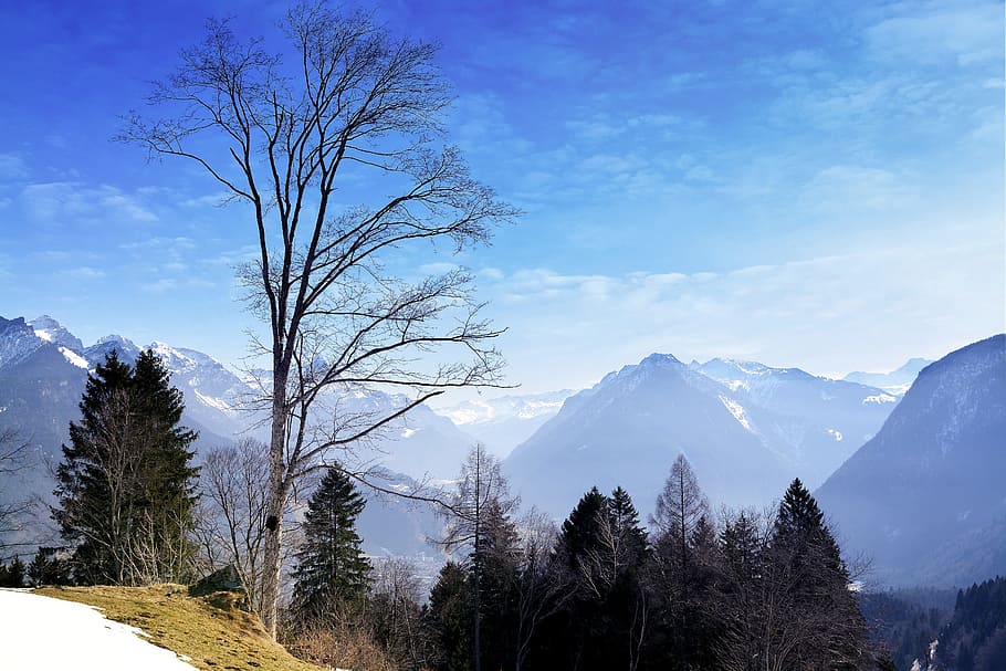 view, nature, landscape, mountain, mountainous, winter, ice HD wallpaper
