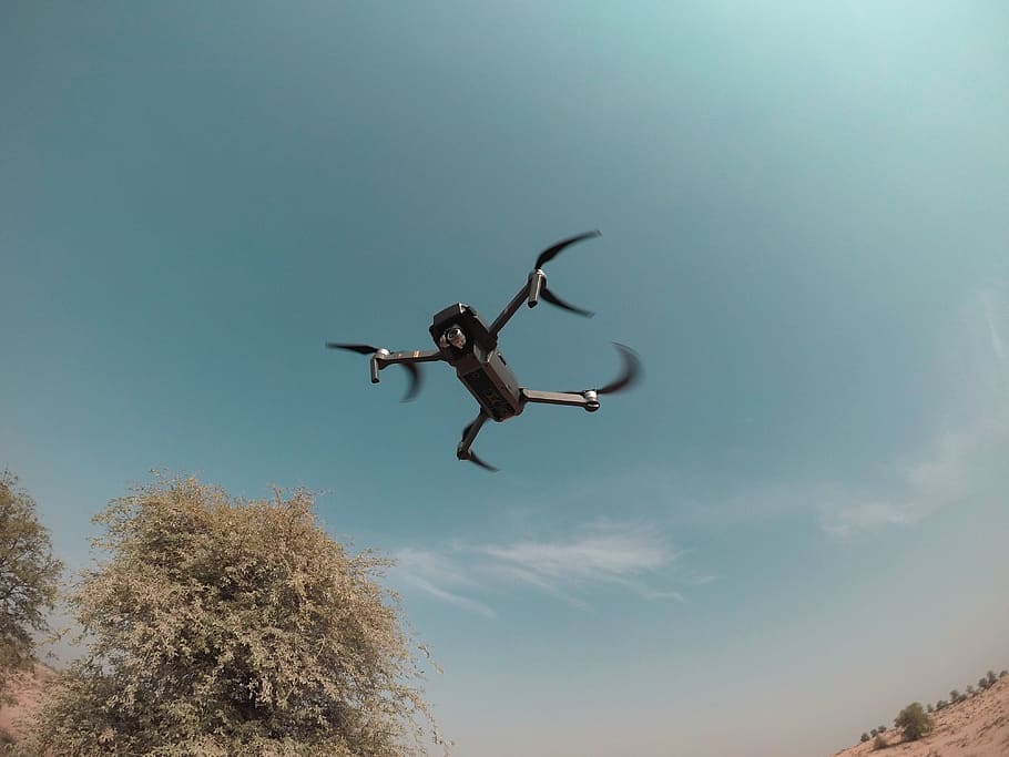 Flying Drone, daylight, drone cam, drone footage, flight, motion, HD wallpaper