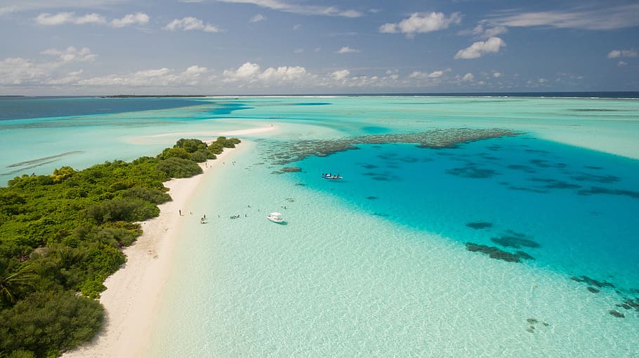 nature, landscape, aerial, clouds, sky, beach, sand, ocean HD wallpaper