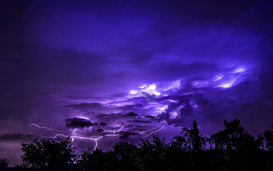 thunderstorm, nature, sky, forward, flash, clouds, dramatic HD wallpaper