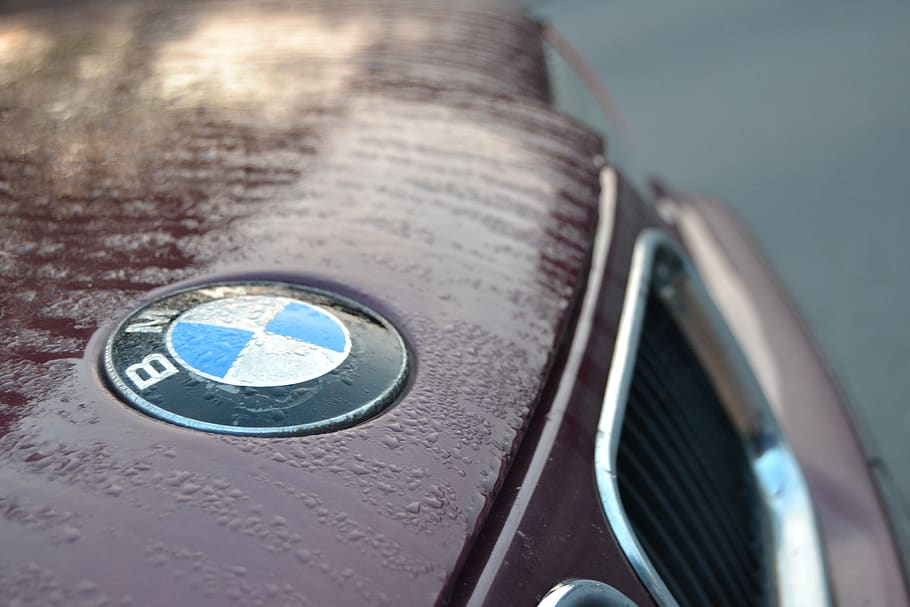 background, company, technology, auto, bmw, wine red, hood, HD wallpaper