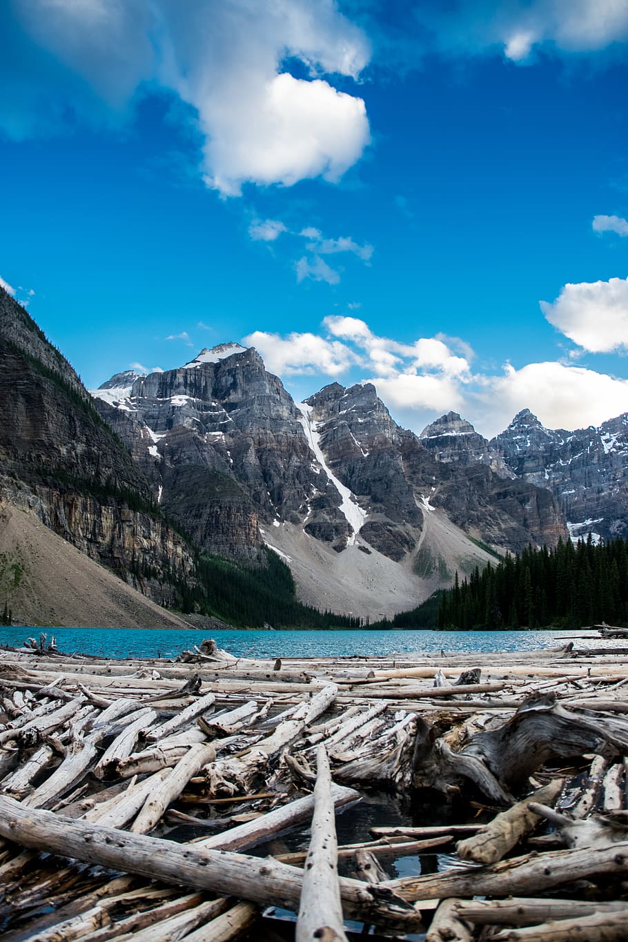 canada, moraine lake, alberta, sky, mountain, cloud - sky, water HD wallpaper