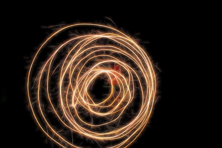 fireworks, light, effect, electric, whirl, circle, painting HD wallpaper